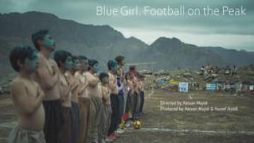 Blue Girl. Football on the Peak